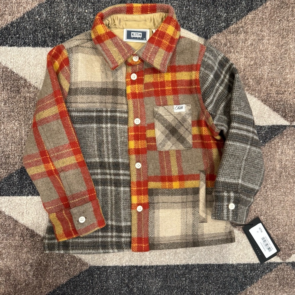 SOLD Kith Kids 3T color block plaid ginza shirt